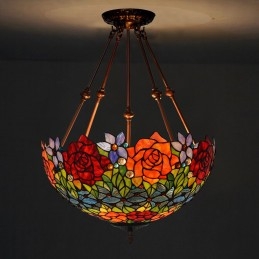 Rose Tiffany Stained Glass...