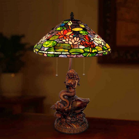 Mermaid Tiffany Stained Glass Table Lamp Tiffany Light