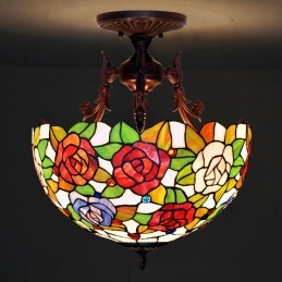 Rose Tiffany Stained Glass...