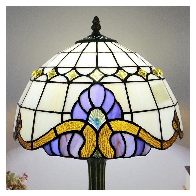 12 Inch Tiffany Style Table Lamp Baroque Stained Glass Lamp Shade Desk Antique Light