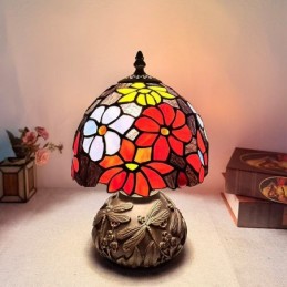 Tiffany Style Red Floral...